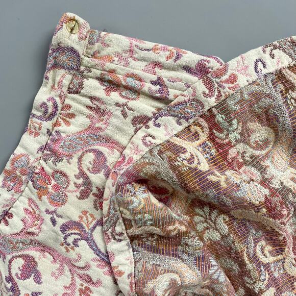 60s LANVIN Maxi Skirt Vintage Paisley Wool 27.5" Waist Size 42 Brocade Paris - Picture 6 of 11